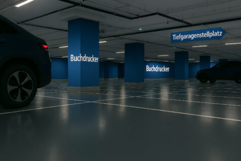 Freier Tiefgaragenstellplatz für Rollstuhlfahrer in Hamburg-Poppenbüttel, Harksheider Straße 40, 22399 Hamburg